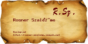 Rosner Szalóme névjegykártya